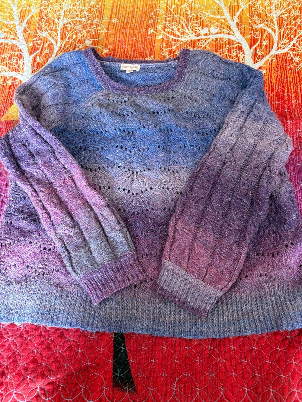 Gradient Purple-Blue Knit Sweater